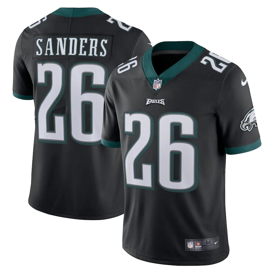 Men Philadelphia Eagles 26 Miles Sanders Nike Black Vapor Limited NFL Jersey